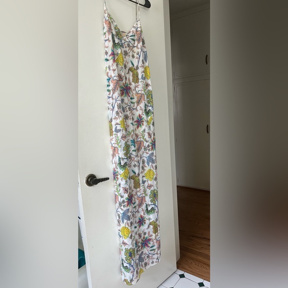 Diane Von Furstenberg Sleeveless Floral-Print Bias-cut Coverup Slip Dress - Picture 9 of 10